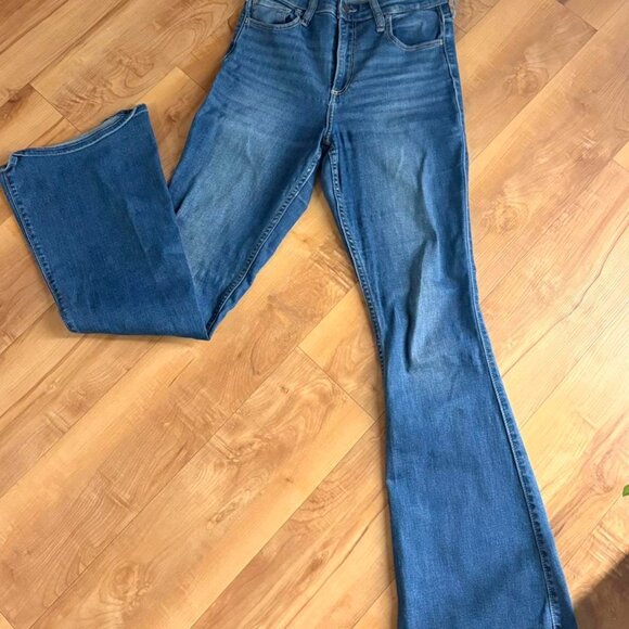 High-waisted flare blue jeans #flarejeans - Picture 1 of 1